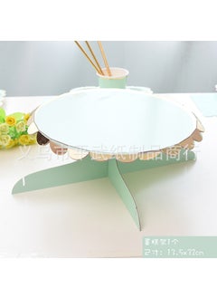 New Disposable Mint Green Dinnerware Set For Parties Birthdays Picnics One-time Use Tableware Cutlery Plates Napkins 1 one-layer cake pan, single-color gilded mint green