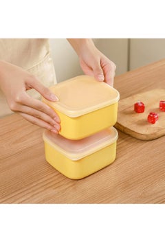 Excefore 2PCS Sliced Cheese Butter Block Container, Mini Square Slice Cheese Keeper with Lid  - Image 2
