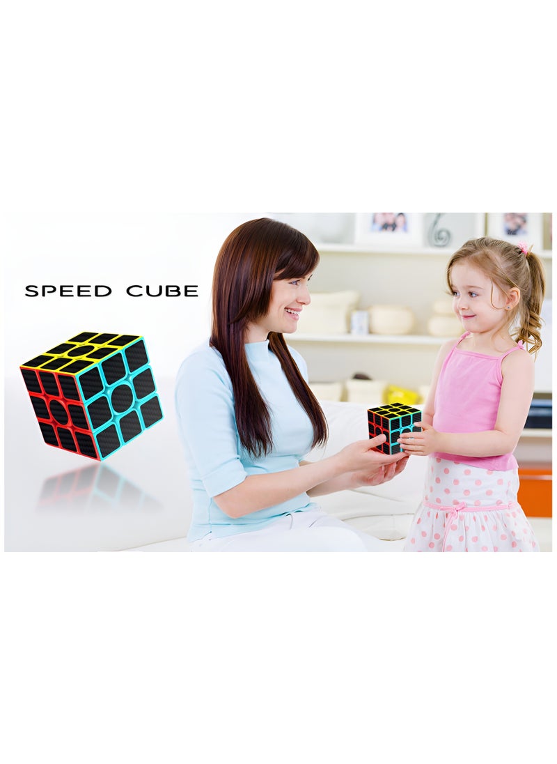 Magic Cube Magic Puzzle Cube  Anti-Slip Matte Stickers | Round Edges |Black Color | 5.6x5.6x5.6cm  - Image 2