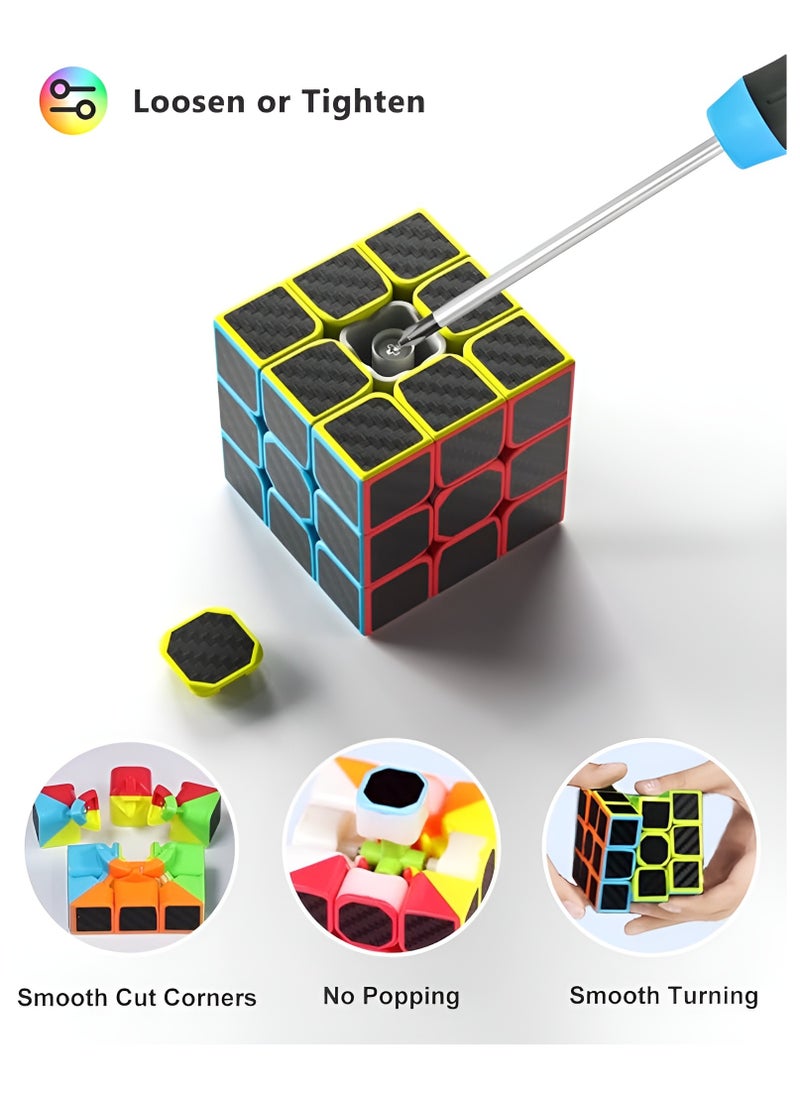 Magic Cube Magic Puzzle Cube  Anti-Slip Matte Stickers | Round Edges |Black Color | 5.6x5.6x5.6cm  - Image 3