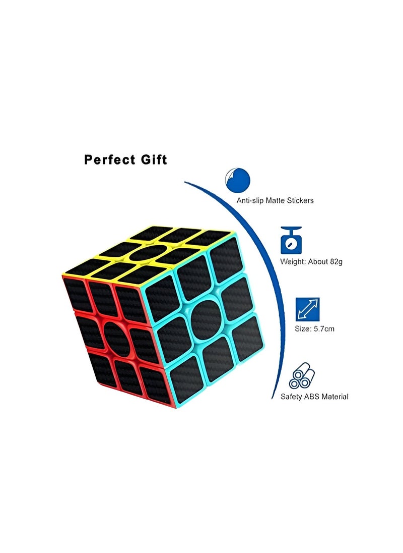 Magic Cube Magic Puzzle Cube  Anti-Slip Matte Stickers | Round Edges |Black Color | 5.6x5.6x5.6cm  - Image 4