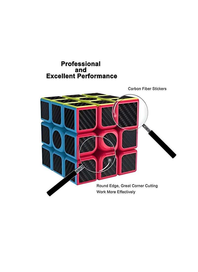Magic Cube Magic Puzzle Cube  Anti-Slip Matte Stickers | Round Edges |Black Color | 5.6x5.6x5.6cm  - Image 5