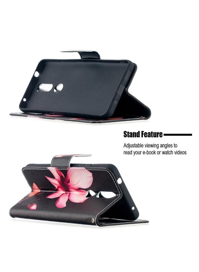HuHa Case Cover For Nokia 2.4 Colored Drawing Pattern Horizontal Flip Leather Case with Holder & Card Slots & Wallet(Lotus)  - Image 4