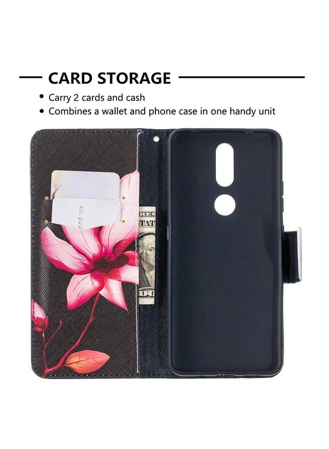 HuHa Case Cover For Nokia 2.4 Colored Drawing Pattern Horizontal Flip Leather Case with Holder & Card Slots & Wallet(Lotus)  - Image 5