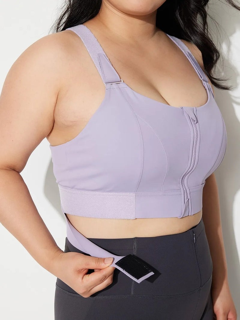 Plus Size Sports Underwear Women'S High Strength Anti-Sagging Running Vest Chubby Girl Yoga Bra Velcro Adjustable - Image 2