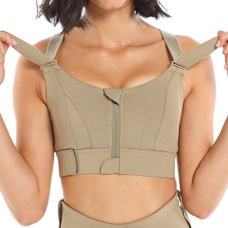 Plus Size Sports Underwear Women'S High Strength Anti-Sagging Running Vest Chubby Girl Yoga Bra Velcro Adjustable - Image 1