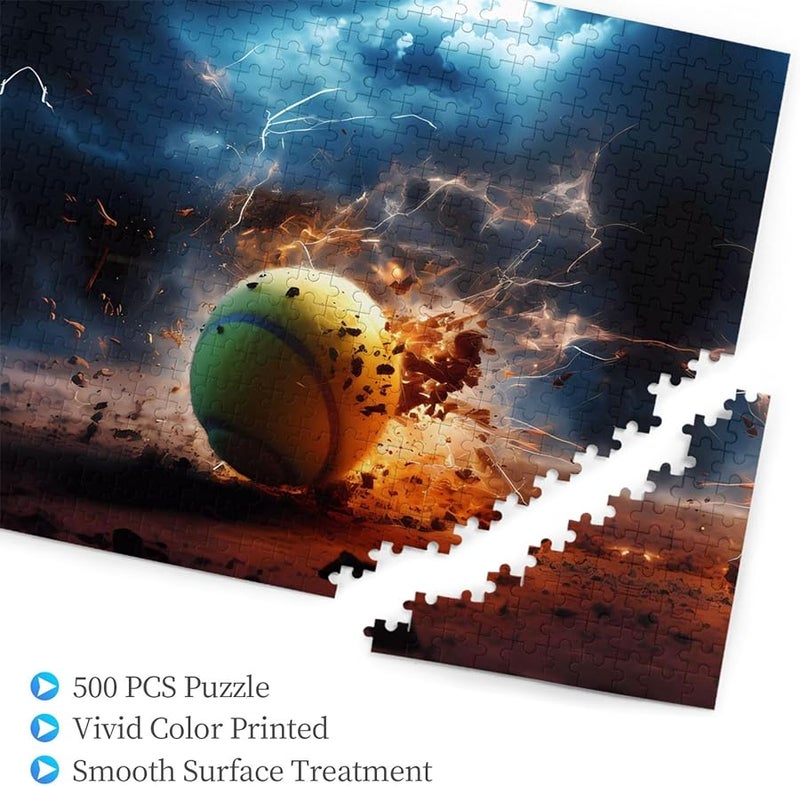لغز بانوراما فايا البرق للتنس 500 قطعة للكبار ديكور منزلي 20.4 × 15 بوصة - Image 3