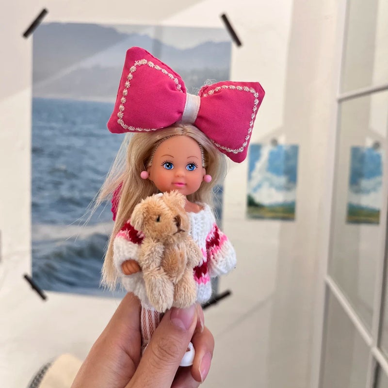 Tennis Barbie Girl Bag Pendant Keychain Cartoon Doll Doll DIY Girl Gift Creative Cross Border Pink Sweater Bear Baby Pendant
