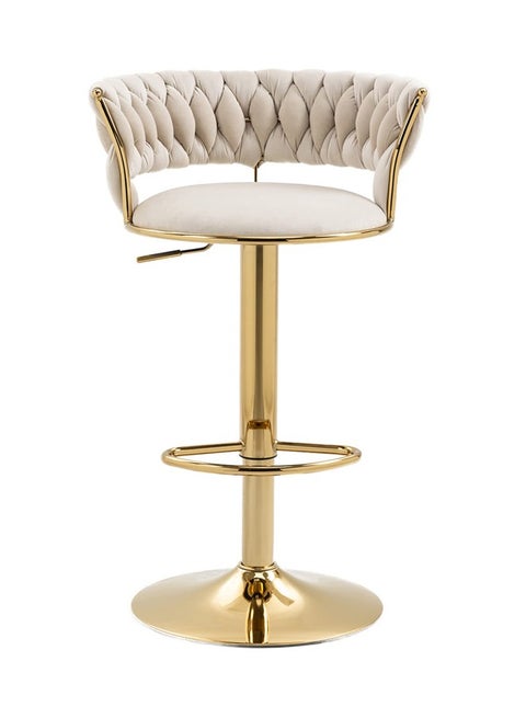 Bar Stools With Back 360° Woven Modern Adjustable Gold Bar Stools Swivel Counter Height Barstools With Footrest Gold Metal Tall Kitchen Chairs For Bar Pub Cafe
