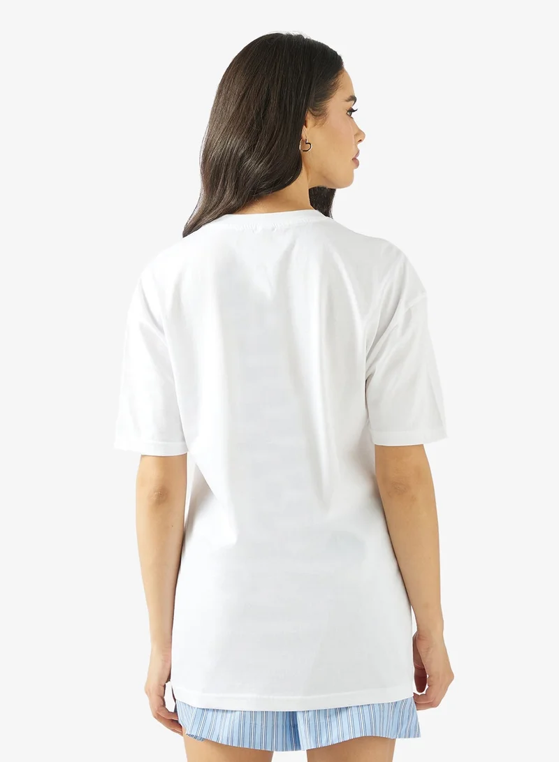 جينجر تيشيرت قطن كبير بطبعة زهور