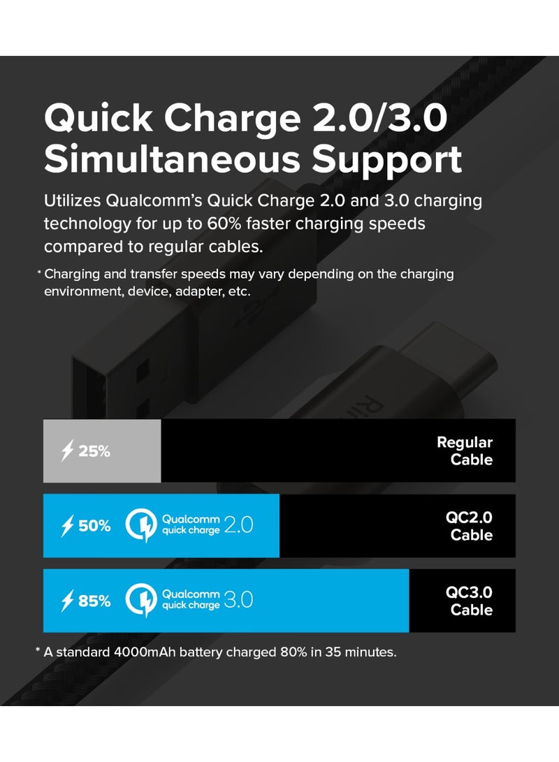 رينجك USB to USB C Basic Cable (6.6 FT), USB A to Type C 60W Fast Charging Charger Cord Car Carplay Cable Compatible with iPhone 16 and 15 Series, Galaxy, Pixel, Laptops, and Tablets Black - Image 3