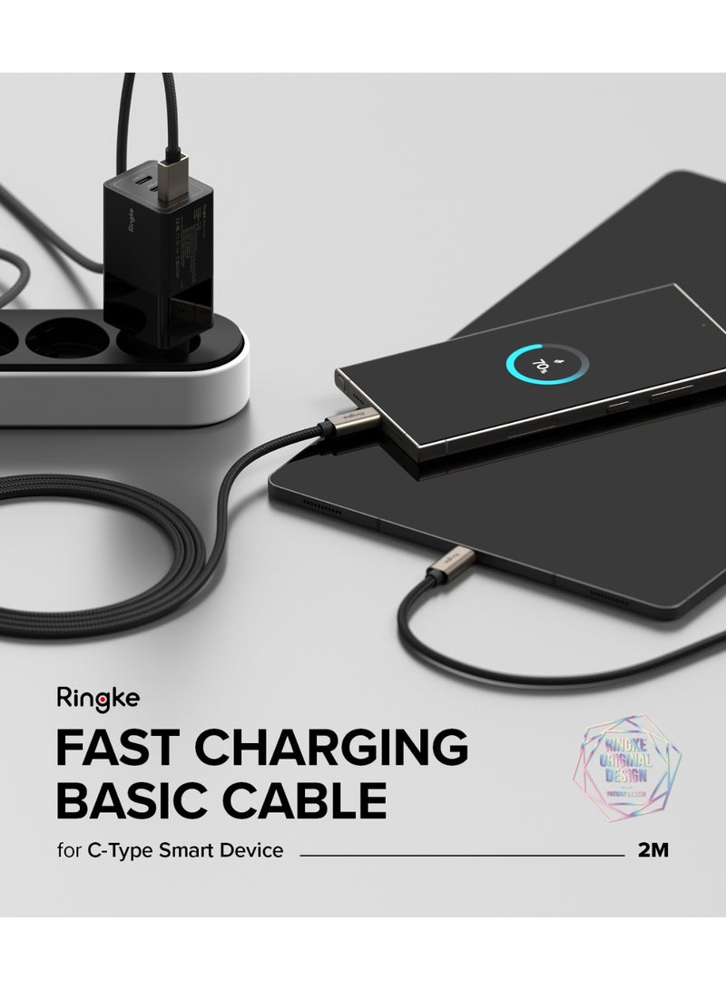 رينجك USB to USB C Basic Cable (6.6 FT), USB A to Type C 60W Fast Charging Charger Cord Car Carplay Cable Compatible with iPhone 16 and 15 Series, Galaxy, Pixel, Laptops, and Tablets Black - Image 2