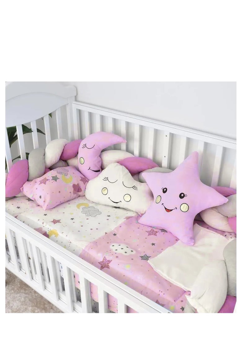 Factory Price Factory Price 8 Pieces Soft Bedding Sets for Kids – Pink Star  - Image 1