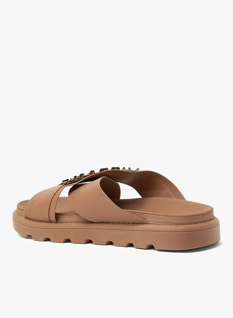 VIZZANO Nude Flat Sandals for Women – Stylish Slip-On & Strappy Flats | Comfortable Daily Wear | Lightweight Summer Footwear | Casual Sandals for Travel, Office, Beach, and Everyday Outings for Women | Best Price UAE