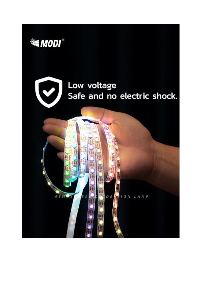 MODI RGB Multi Color LED Strip Light, Type-G Connectivity, Remote Control, 20+ Steady Color, Music Sync Modes, Timing Mode, Brightness Dimming, For Gaming PC Setup, TV Setup (30M) - Image 3
