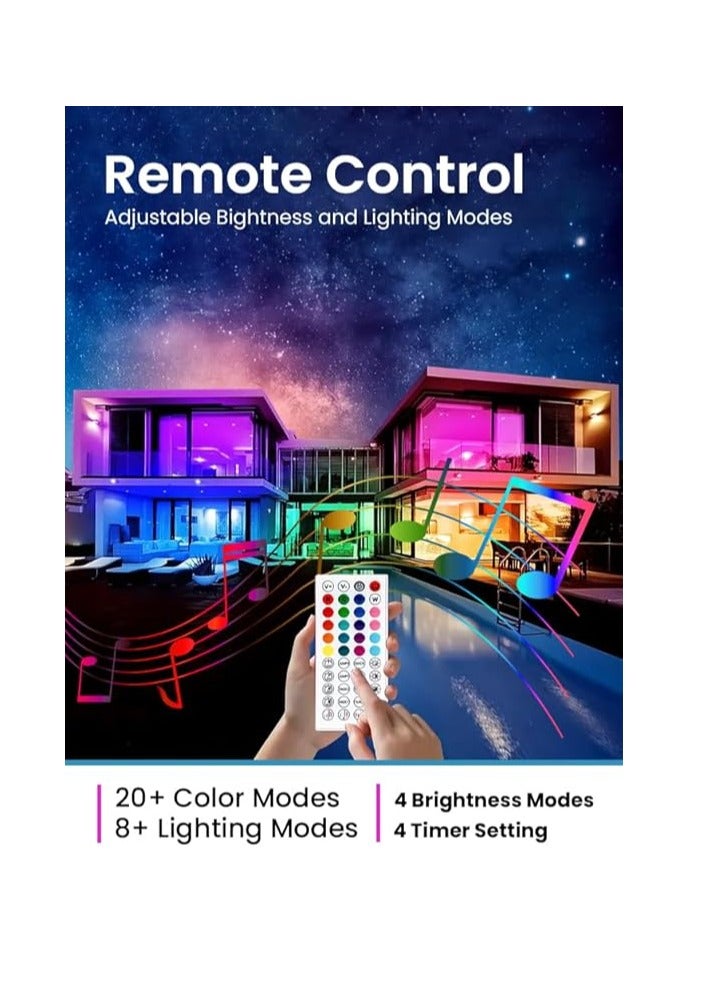 MODI RGB Multi Color LED Strip Light, Type-G Connectivity, Remote Control, 20+ Steady Color, Music Sync Modes, Timing Mode, Brightness Dimming, For Gaming PC Setup, TV Setup (30M) - Image 4