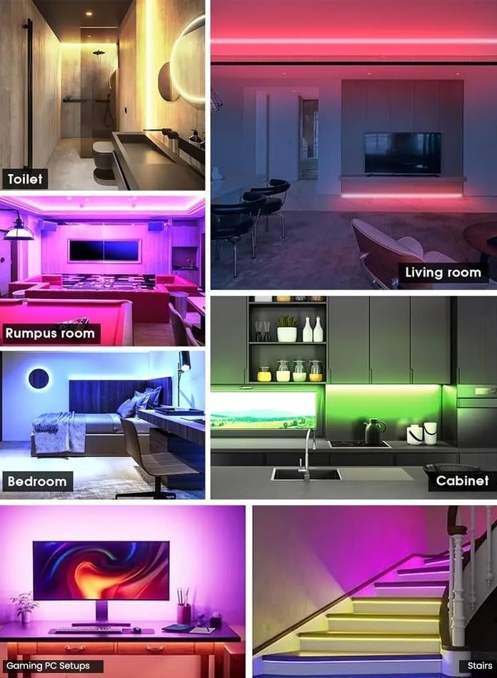 MODI RGB Multi Color LED Strip Light, Type-G Connectivity, Remote Control, 20+ Steady Color, Music Sync Modes, Timing Mode, Brightness Dimming, For Gaming PC Setup, TV Setup (30M) - Image 5