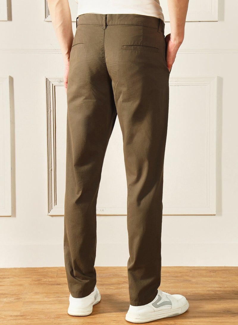 Dennis Lingo Forest Green Chinos for Men - Slim Fit, Trendy, 100% Cotton - Image 3