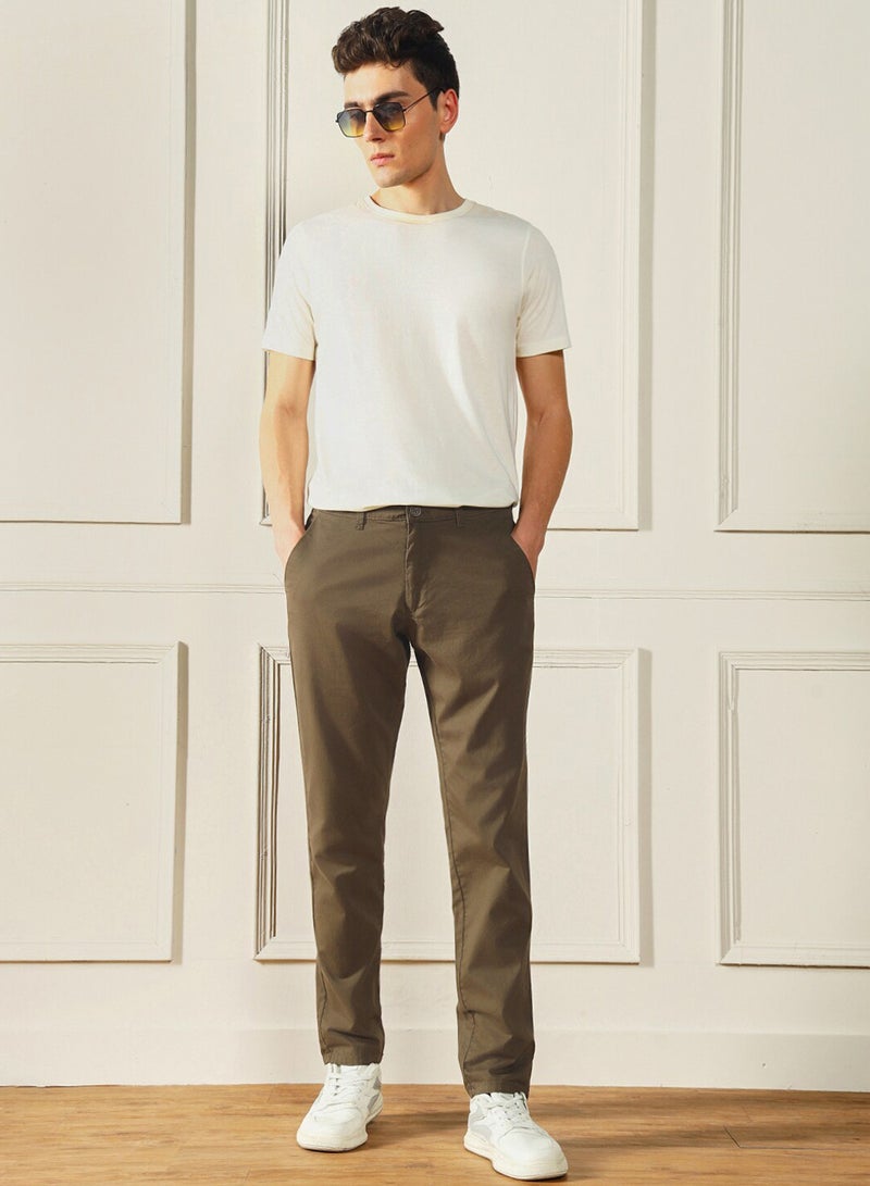 Dennis Lingo Forest Green Chinos for Men - Slim Fit, Trendy, 100% Cotton - Image 4