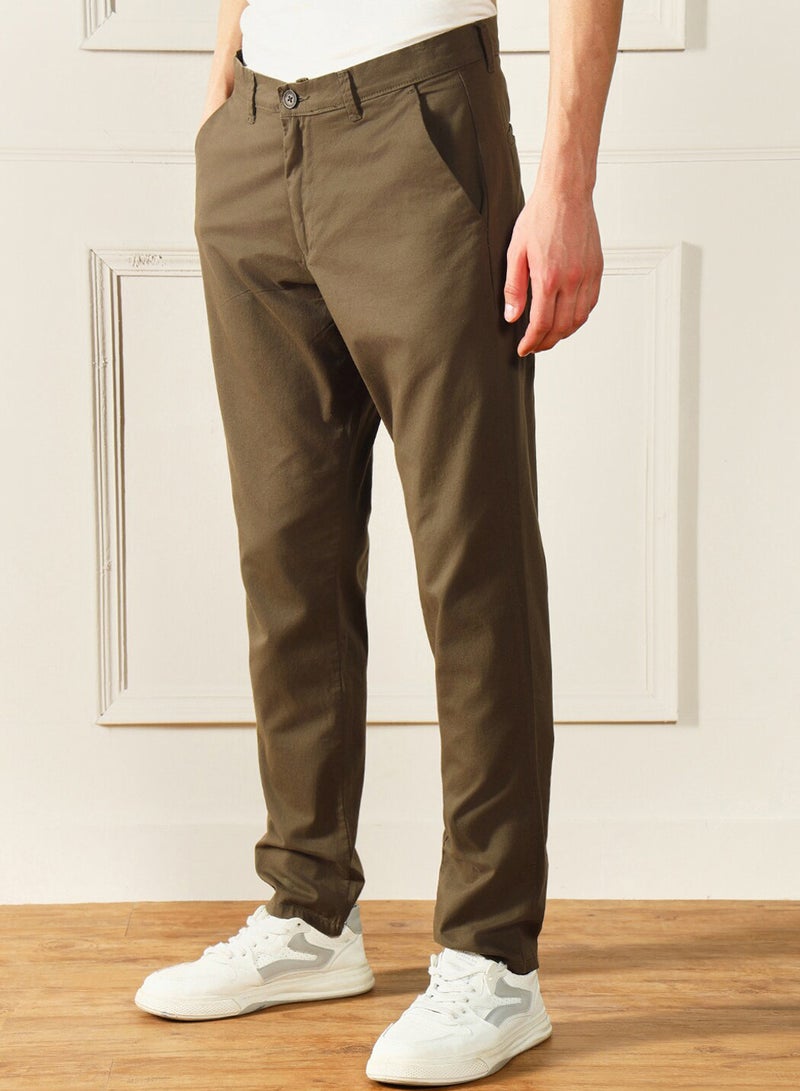 Dennis Lingo Forest Green Chinos for Men - Slim Fit, Trendy, 100% Cotton - Image 2