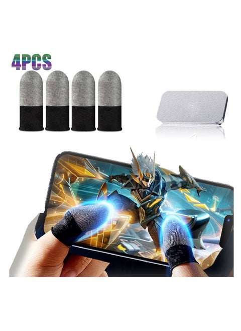 4-Piece PUBG Mobile Game Finger Sleeve With Mobile Portable Aluminum Alloy Packing Box