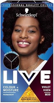 Live Schwarzkopf Live Colour Moisture Dark Purple Hair Dye 3Pack Permanent Intense Care with KeraBond Plex M09 Violet Vixen - Image 3