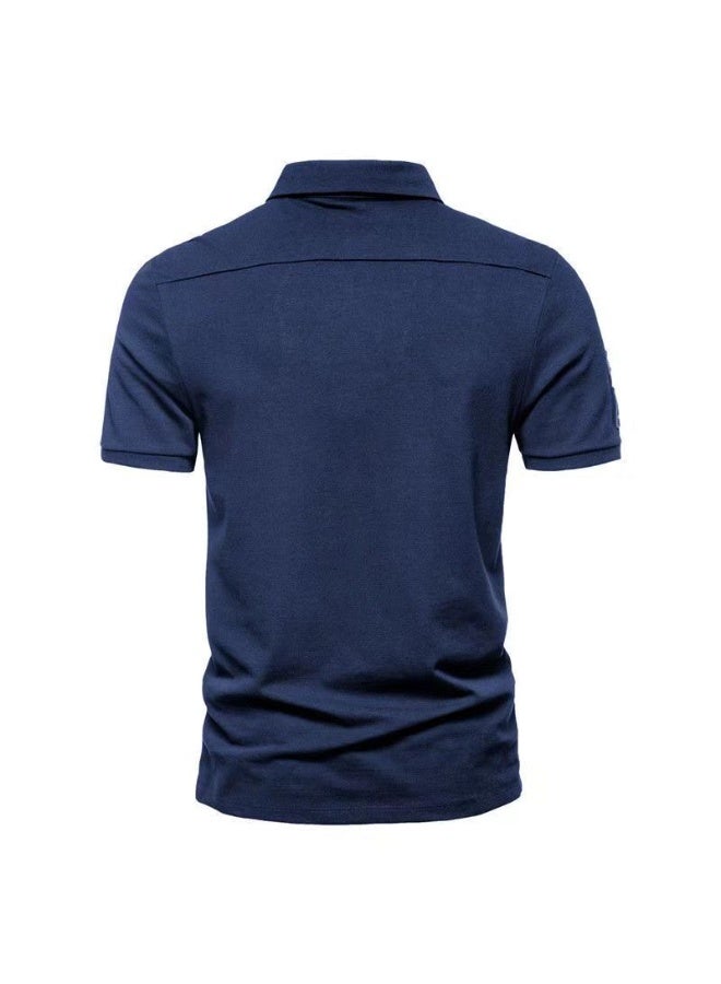 US Summer Men's Polo Shirt T-Shirt Short Sleeve French Style Casual Breathable Fashionable Loose Fit  Clothing - Image 2