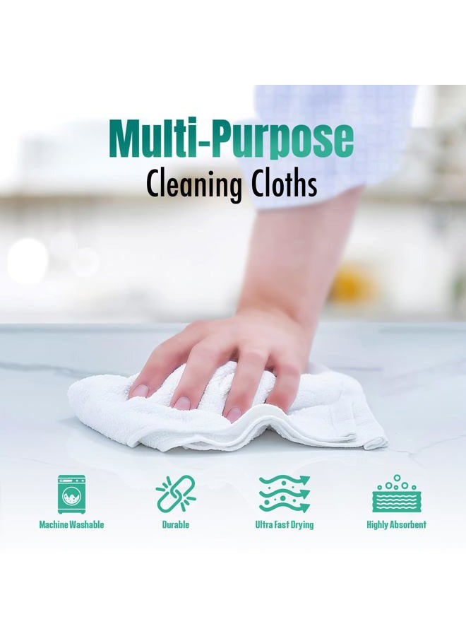 ZUPERIA Terry Towels (14" X 17" Inches, Pack of 24) 100% Cotton Terry Barmop Towels - Absorbent & Durable Bar Rags, Multipurpose Cleaning Rags for Home, Automotive & Garage Cleaning Supplies (White) - Image 5