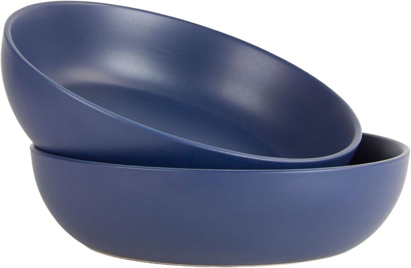 10 Strawberry Street Wazee Matte 948oz Serving Bowl Set of 2 Midnight Blue - Image 1
