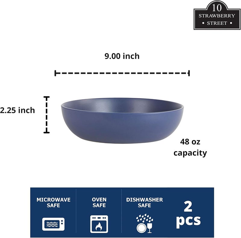10 Strawberry Street Wazee Matte 948oz Serving Bowl Set of 2 Midnight Blue - Image 2