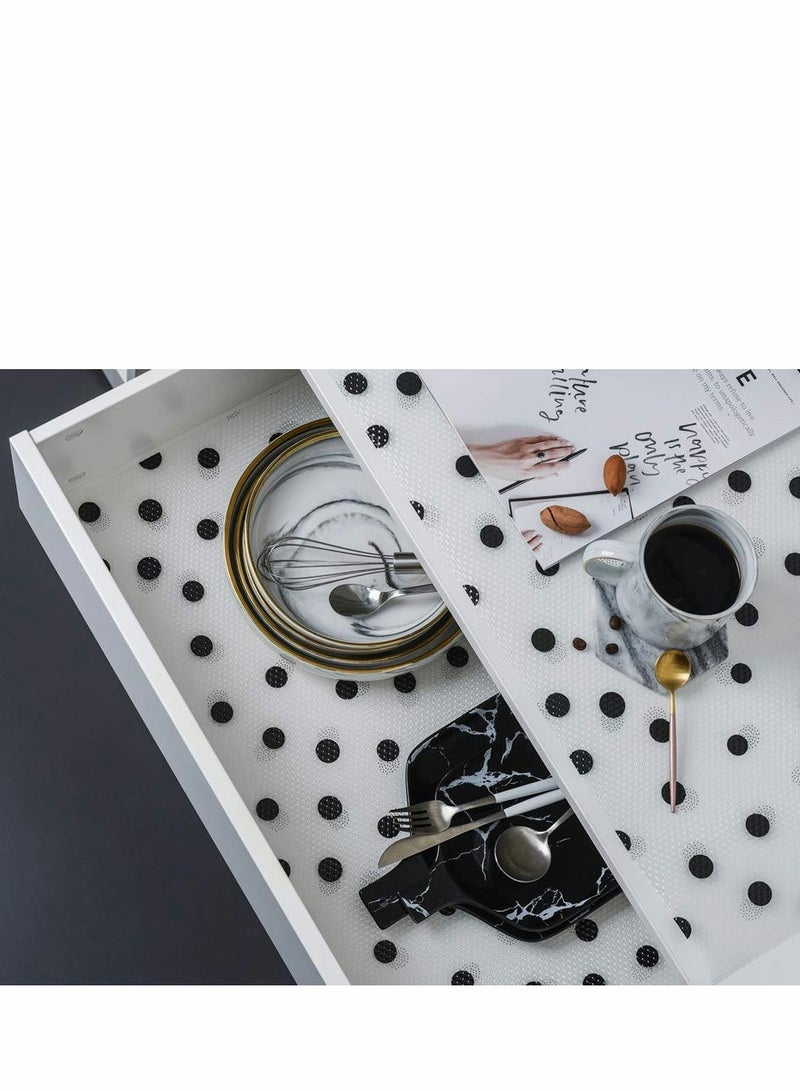 KASTWAVE Shelf Liner Drawer for Kitchen, Non-Adhesive Waterproof Transparent EVA Refrigerator Cabinet Pantry Shelves , Non-Slip Can be Cut Placemats ( Polka Dot / 17.7" x 47.2" )  - Image 3