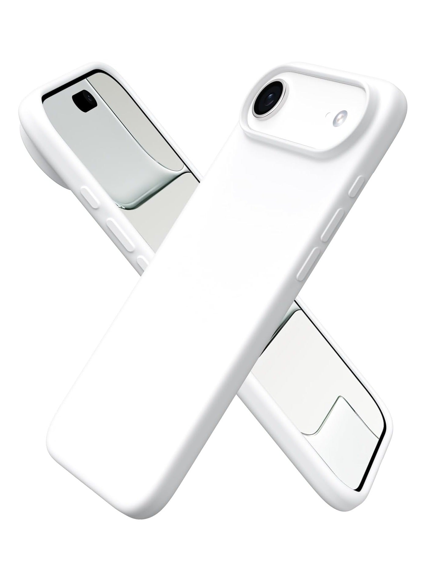 ACLIX Silicone Case Compatible with iPhone 17 Air, Slim Liquid Silicone Phone Case with 3-Layer Soft Rubber Shockproof Bumper with TPU Lining (White)