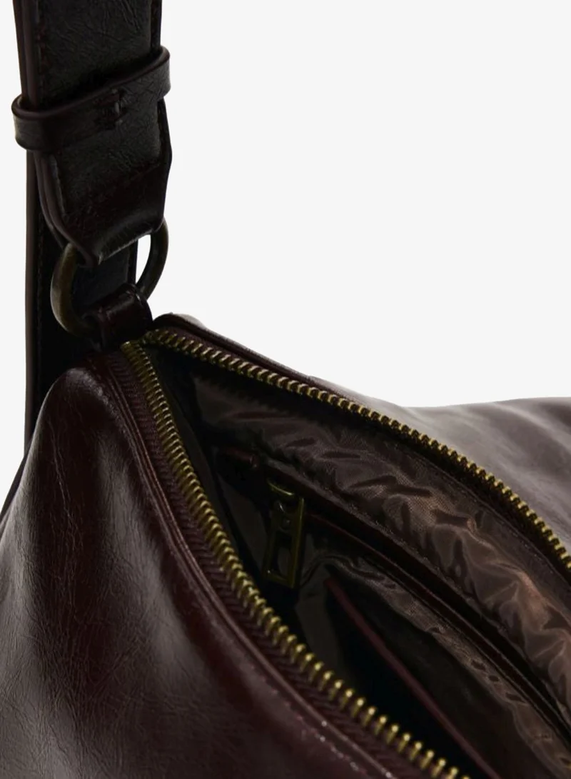 DESIGUAL Brown Small Shiny Crossbody Bag for Women | Best Price UAE