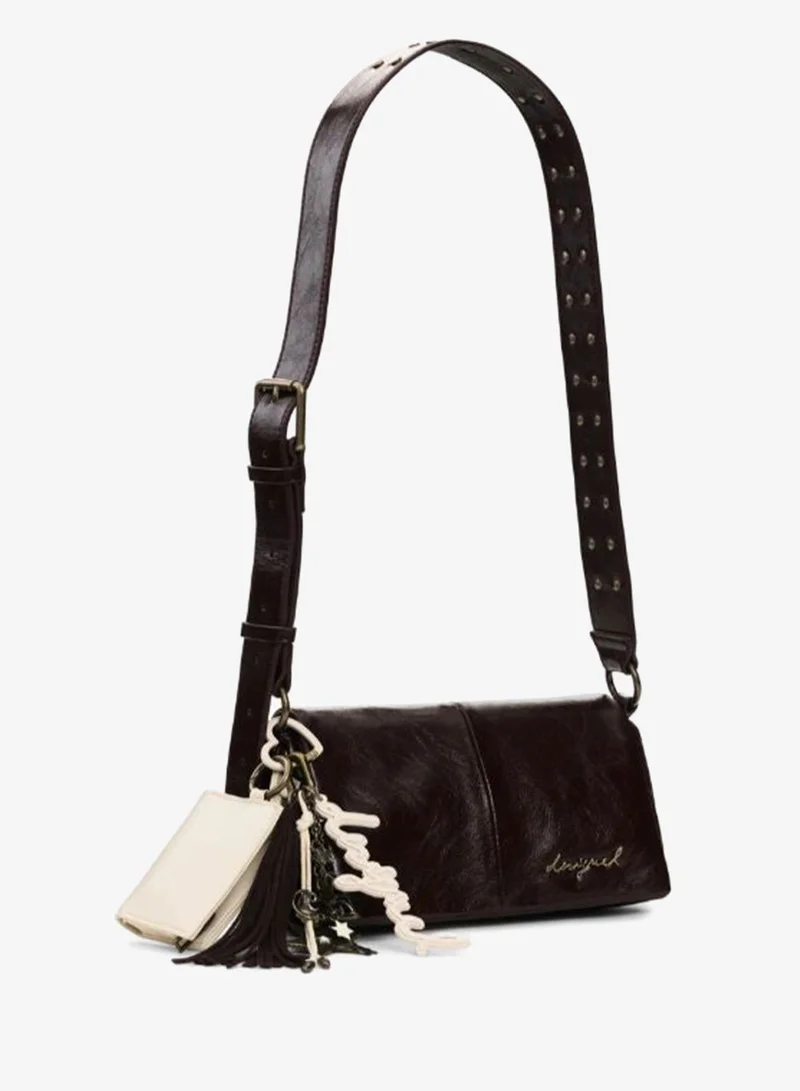 DESIGUAL Brown Small Shiny Crossbody Bag for Women | Best Price UAE