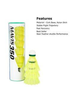 Yonex Mavis 200i Nylon Badminton Shuttlecocks (Yellow, Medium Speed) | Flight Stability | Synthetic Cork  - Image 3