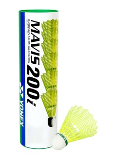 Yonex Mavis 200i Nylon Badminton Shuttlecocks (Yellow, Medium Speed) | Flight Stability | Synthetic Cork  - Image 5