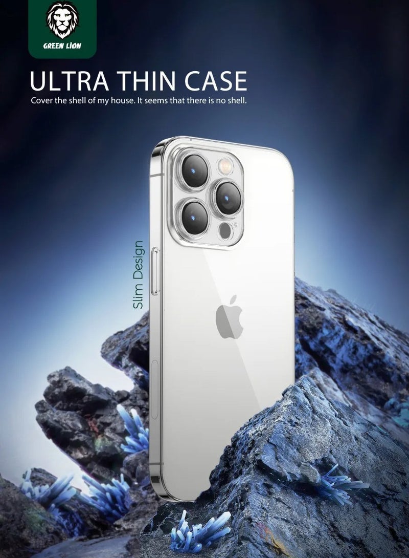 GREEN LION Ultra-Thin Case with Camera Protection, Scratch and Damage Protection, Easy Snap-On Compatible For iPhone 14Pro Max - Clear - Image 2