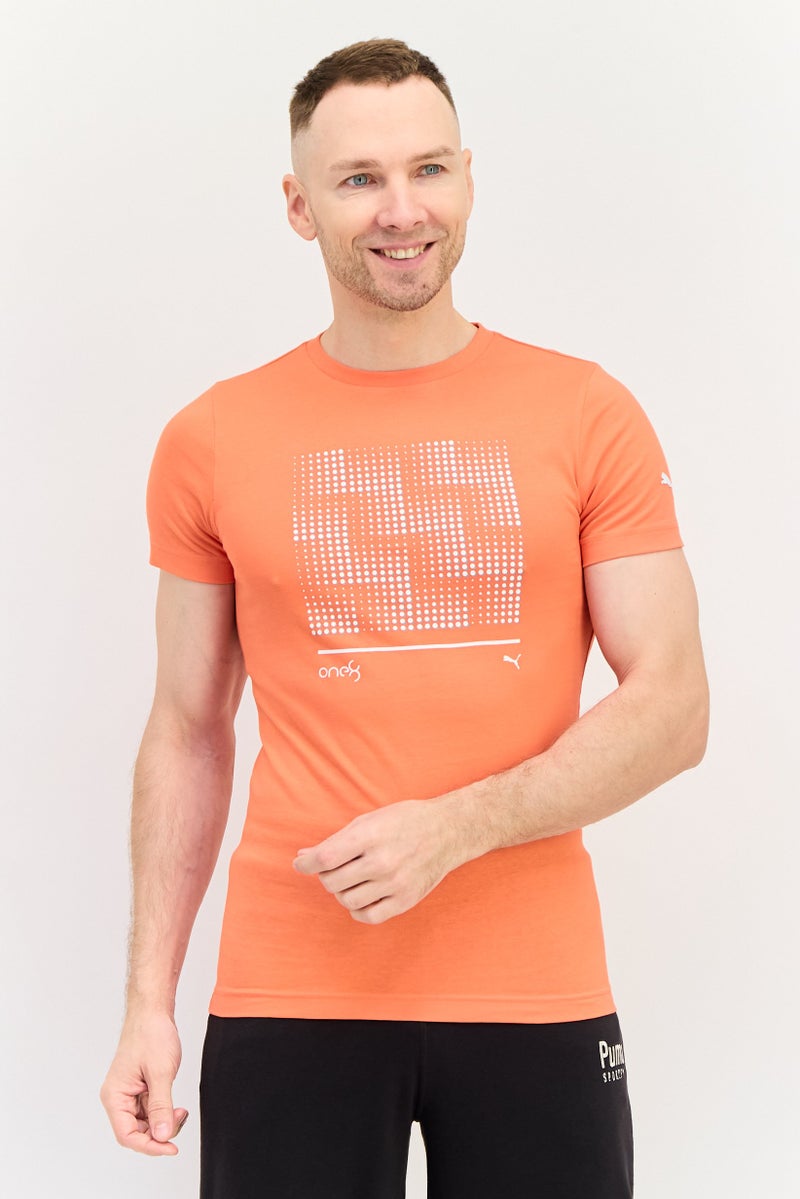 PUMA One8 Men Slim Fit Short Sleeves Outdoor T-Shirt, Orange - Image 1