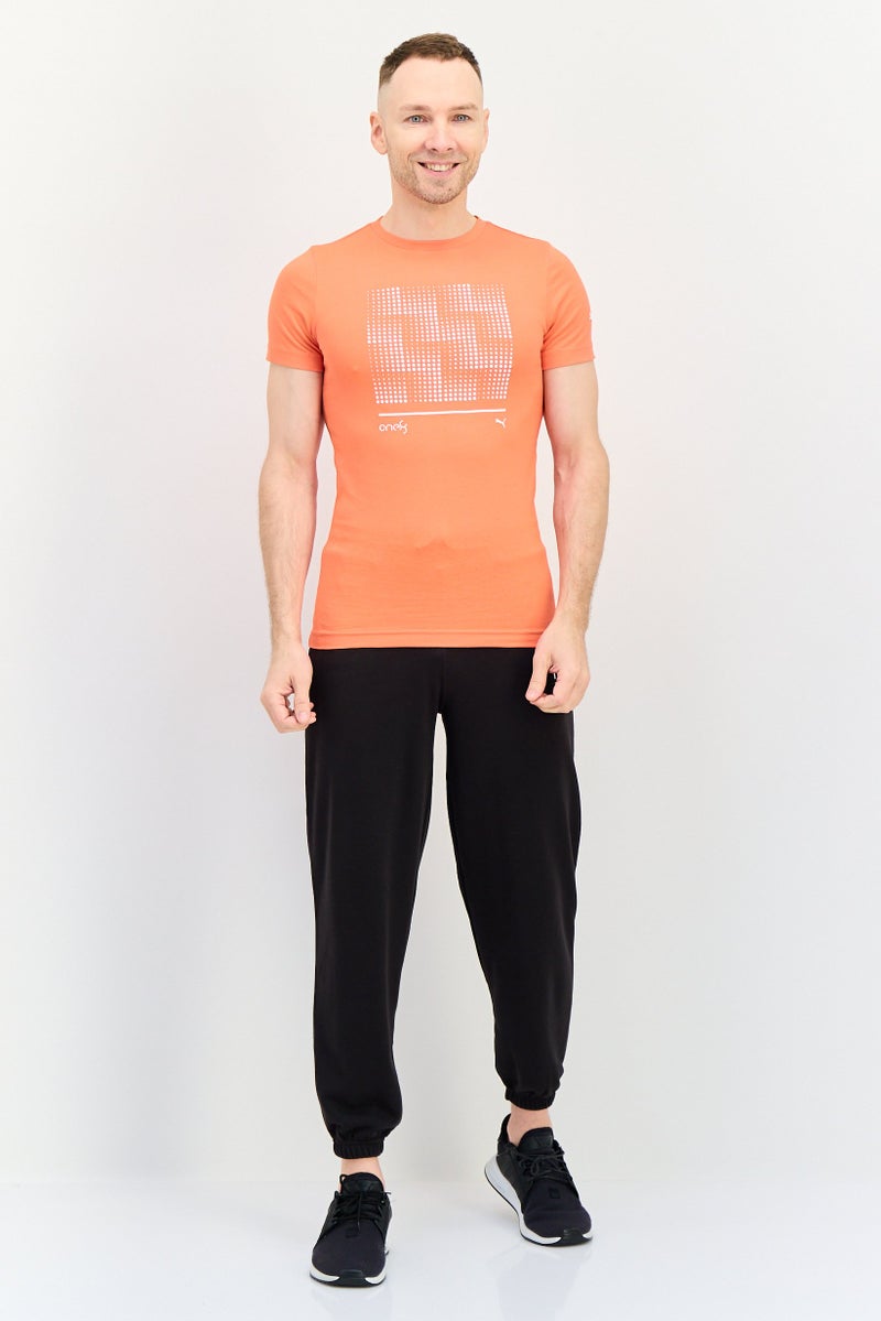 PUMA One8 Men Slim Fit Short Sleeves Outdoor T-Shirt, Orange - Image 3