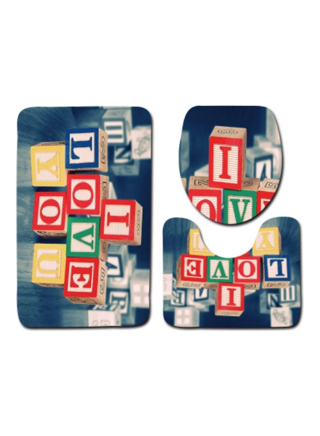 NIBEMINENT 3-Piece Bath Mat Accessory Set multicolour 75x45cm