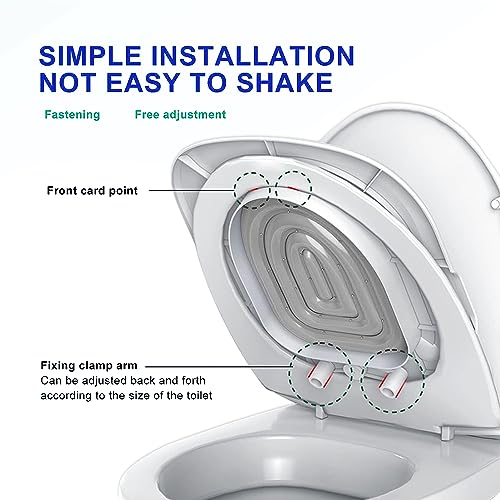 IFASHIHOME Cat Toilet Training SystemsCat Toilet Training KitReusable Plastic Trainer for Pet Cleaning with 1 Replaceable Cat Feather ToyLitter Boxes Gray - Image 3