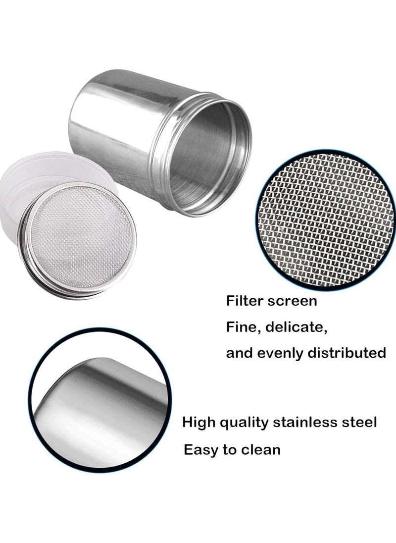 Oasisgalore - Icing Sugar Shaker with Lid, Cocoa and Flour Sifter for Coffee and Chocolate Powder, Practical Kitchen Tool - Image 1