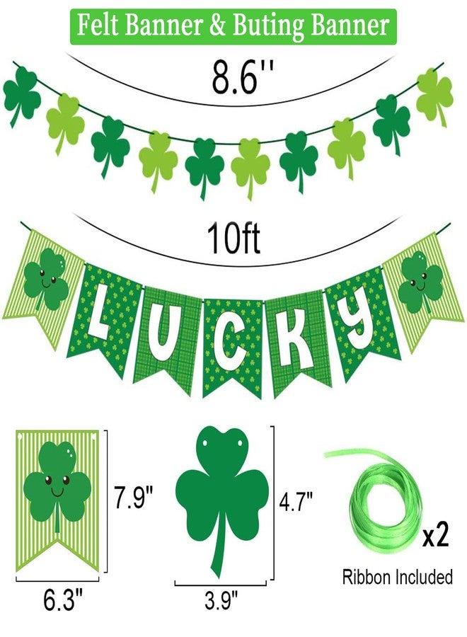 Dazonge 34ct St. Patrick's Day Party Decorations Kit | 14 St. Patrick's Swirls with Cutouts, 1 'LUCKY' Banner, 1 Felt Shamrock Banner, 4 Strings of Shamrocks | St. Patty's Day Party Favors Set - Image 4