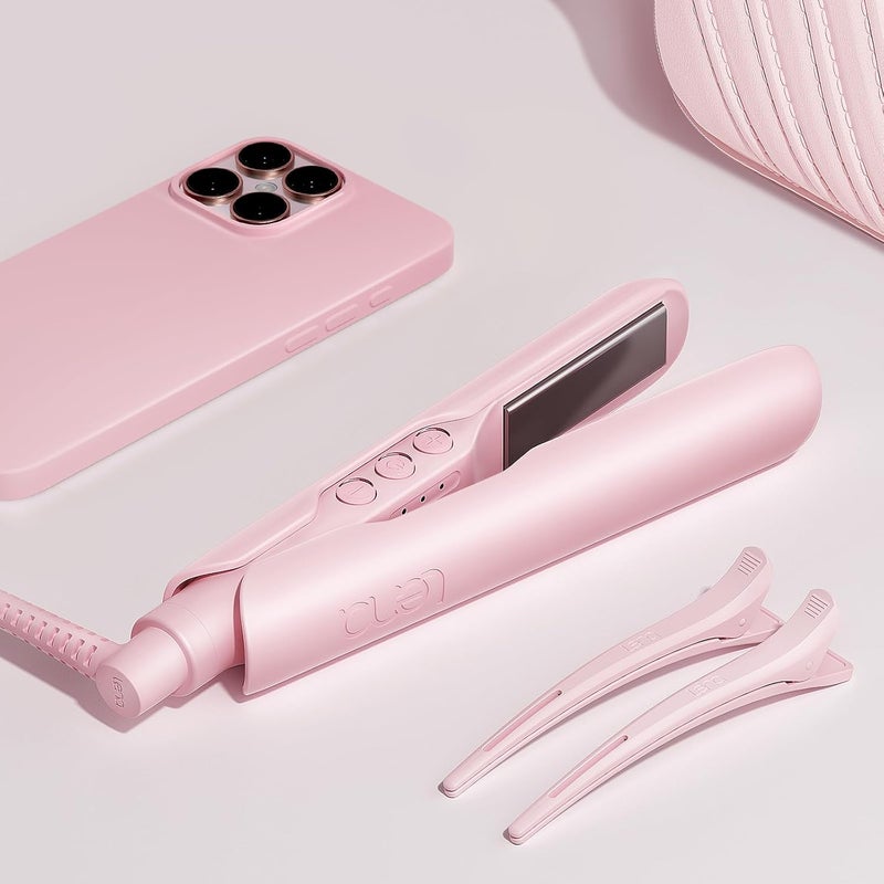 LENA H3A Portable Mini Hair Straightener, Compact Flat Iron with Titanium Plates, Adjustable Temps, Dual Voltage, Fast Heating, and Travel-Friendly Design for Easy Storage