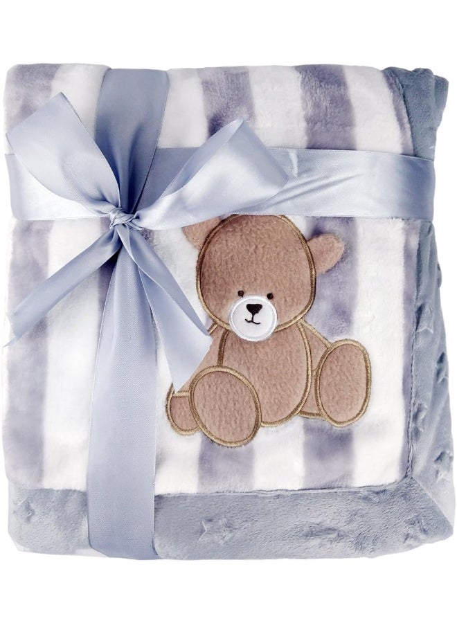 Zebrum Zebrum Thick Kids Fleece Blanket, 30"x39" Plush Flannel Throw for Girls & Boys, Extra Soft & Warm & Cozy, Double Layer & Reversible & Anti-Pilling & Easy Care (Grey Bear)  - Image 1