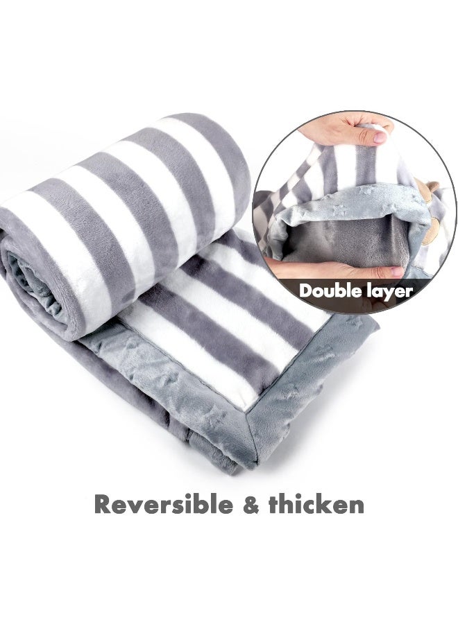 Zebrum Zebrum Thick Kids Fleece Blanket, 30"x39" Plush Flannel Throw for Girls & Boys, Extra Soft & Warm & Cozy, Double Layer & Reversible & Anti-Pilling & Easy Care (Grey Bear)  - Image 3