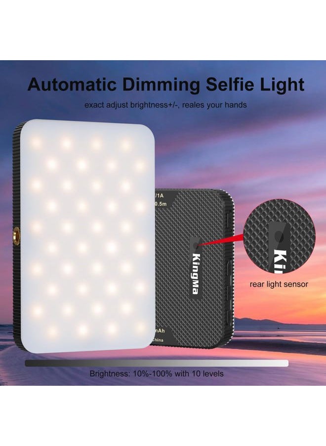 King Ma - Portable Selfie Phone Light, 3 Modes LED Clip on Light Rechargeable Video Light for iPhone Pictures, TikTok Vlog, Computer Laptop Video Conferencing, (Selfie Light) - Image 1