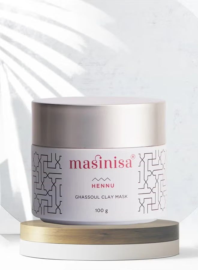 masinisa HENNU GHASSOUL - Moroccan Clay Mask For Face & Neck 100 g