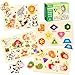 KECIABO Wooden Puzzles for Toddlers 4 Pack Montessori Toys Preschool Learning Puzzles for Baby Farm Shapes Animals Fruits Wooden Peg Puzzles for Boys and Girls 4 Pack - Image 2