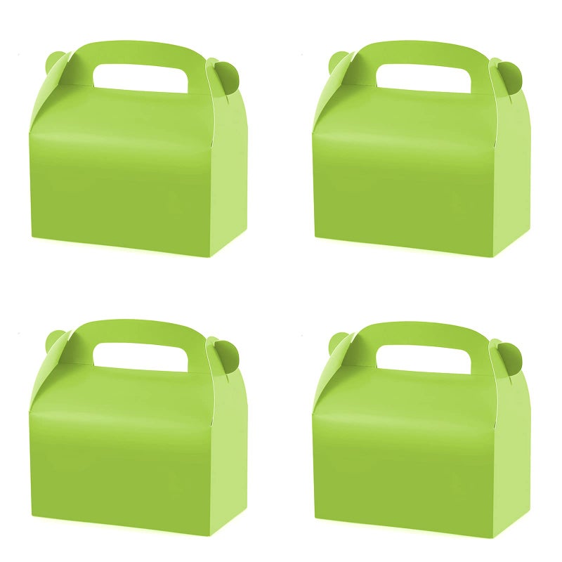 Oletx 30Pack Green Party Favor Treat Boxes Goodie Gable Paper Gift Boxes with Handles Perfect for GardeningGreen Thumbs Party Decoration Supplies and St Patricks Day Gift Giving